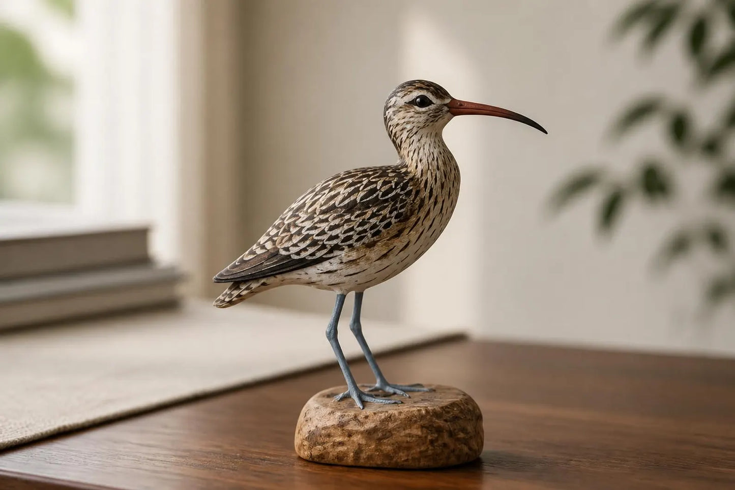 Curlew on tree trunk wood 23cm (best buy)