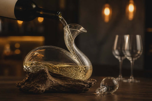 Molten Glass on Wood - Wine Decanter